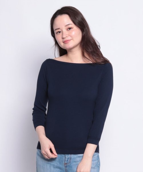 BENETTON (women)(ベネトン（レディース）)/コットン100％無地ボートネック７分袖ニットセーター/img06