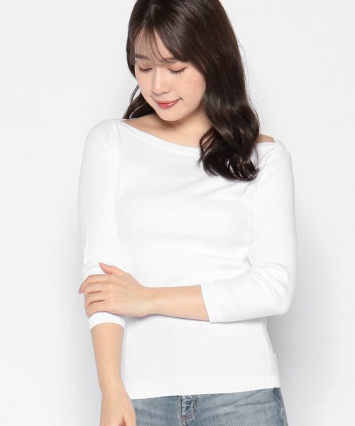 BENETTON (women)(ベネトン（レディース）)/コットン100％無地ボートネック７分袖ニットセーター/img16