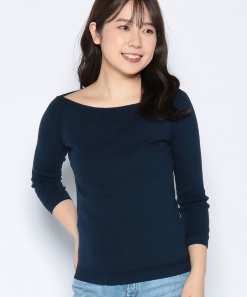 BENETTON (women)(ベネトン（レディース）)/コットン100％無地ボートネック７分袖ニットセーター/img26