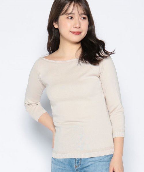 BENETTON (women)(ベネトン（レディース）)/コットン100％無地ボートネック７分袖ニットセーター/img36