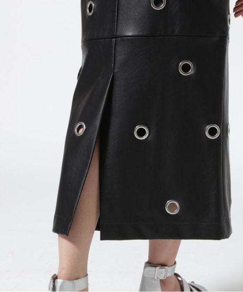 PRANK PROJECT/Eyelet Vegan Leather Skirt 