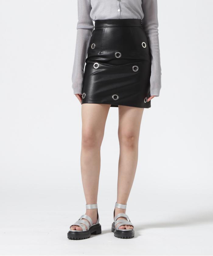 PRANK PROJECT/Eyelet Vegan Leather Skirt 新 発売