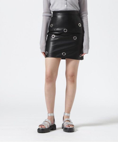 PRANK PROJECT/Eyelet Vegan Leather Skirt 
