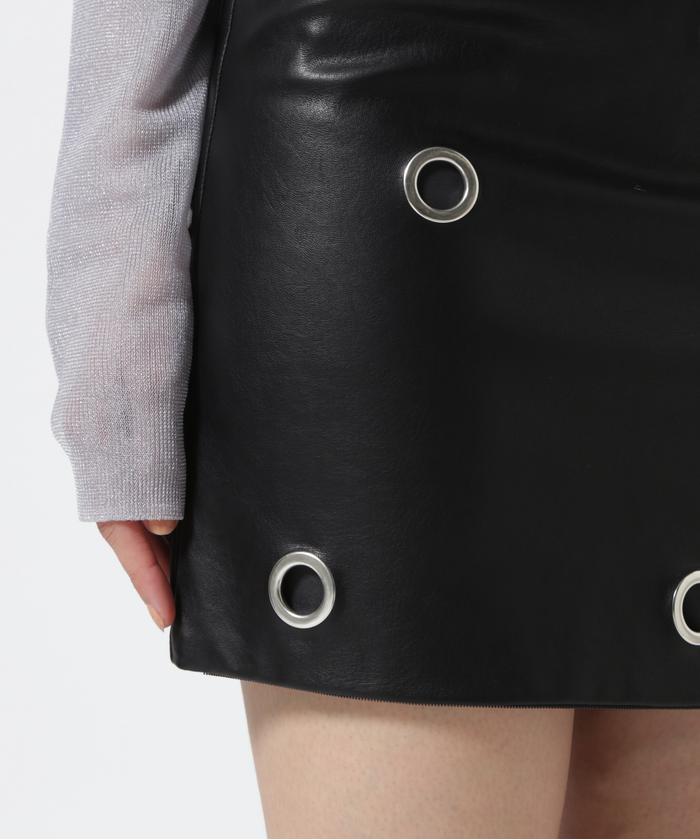 PRANK PROJECT/Eyelet Vegan Leather Skirt 新 発売
