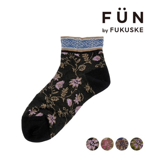fukuske FUN(フクスケ ファン)/fukuske FUN(フクスケファン) ソックス 部分ラメフロート柄 ショート丈 つま先かかと補強 福助 公式/img01