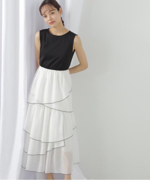 スムースドッキングボリュームアシメワンピース 商品説明一枚でスタイルが決まる！スムースカットソーとシアースカートをドッキングしたレディなワンピースです。配色の効いた E1438215098(11000円)