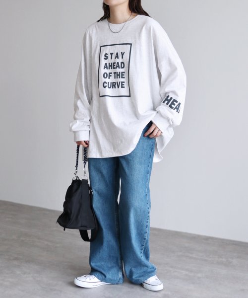 reca(レカ)/袖ロゴプリントロングTシャツ(R24114－k)/img02