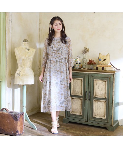 【22fabric】キャットガーデンワンピース 着用サイズ 予めご了承ください