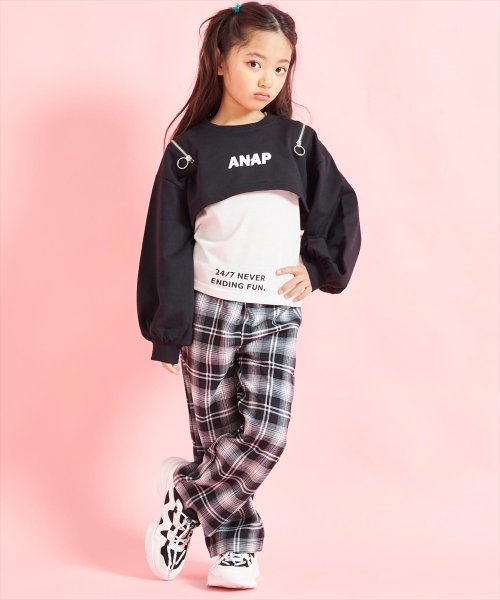 ANAP KIDS(アナップキッズ)/ミニ 裏毛 クロップド トップス + タンクトップ セット/img05