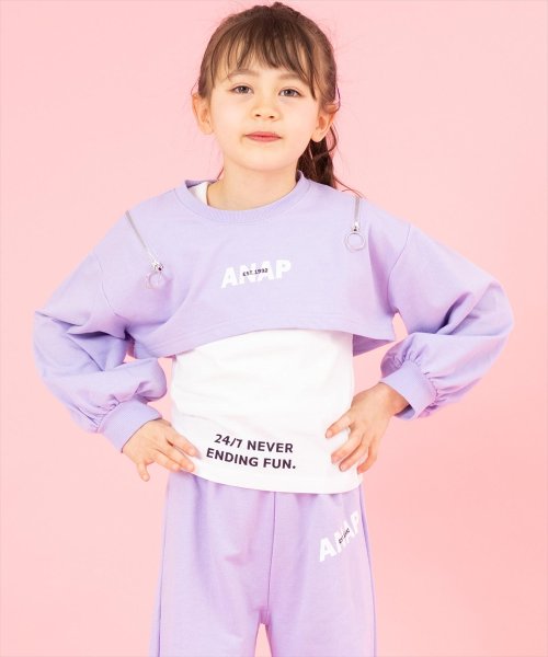 ANAP KIDS(アナップキッズ)/ミニ 裏毛 クロップド トップス + タンクトップ セット/img13