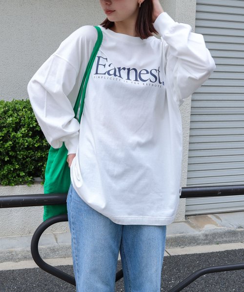 ANME(アンメ)/Earnest ロゴ プリント 長袖 Tシャツ/img01