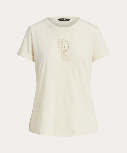 LAUREN RALPH LAUREN(LAUREN RALPH LAUREN)/ビーデッドロゴ コットンブレンドジャージー Tシャツ/img01