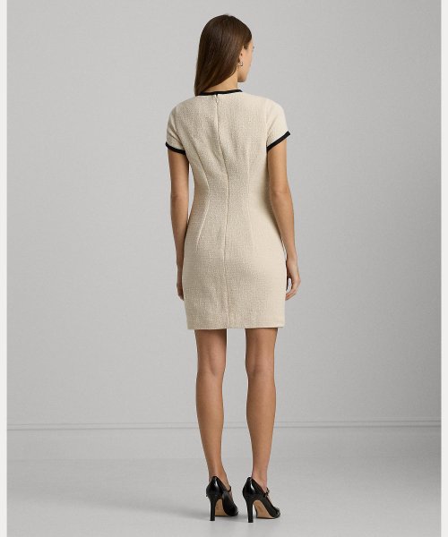 【セットアップ対応商品】ツートーン ブークレ シース ドレス 