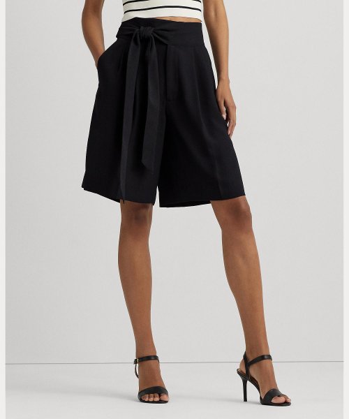 プリーテッド ジョーゼット ワイドレッグ ショートパンツ  V1501797060(11550円)