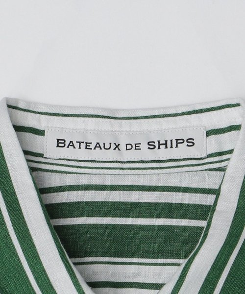 SHIPS MEN(シップス　メン)/BATEAUX DE SHIPS: リネン ストライプ プリント レギュラーカラー 半袖シャツ/img02