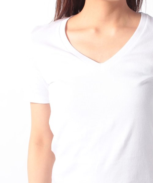 BENETTON (women)(ベネトン（レディース）)/コットン100％無地Vネック半袖Tシャツ・カットソー/img16