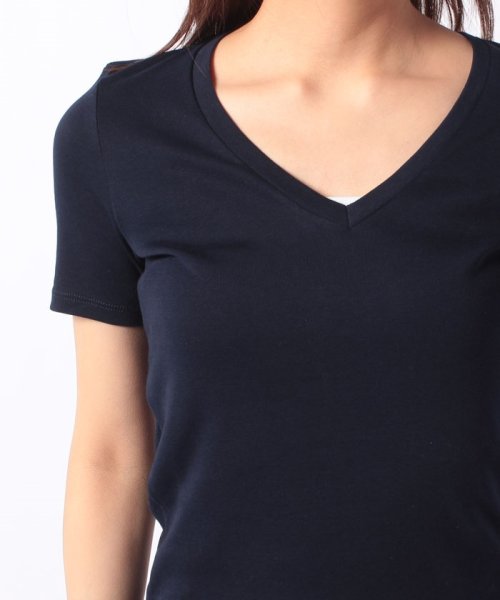 BENETTON (women)(ベネトン（レディース）)/コットン100％無地Vネック半袖Tシャツ・カットソー/img25