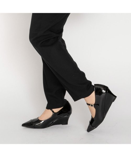 SVEC(シュベック)/パンプス ウェッジソール オフィス ストラップ 黒 歩きやすい 痛くない きれいめ レディース 結婚式 メリージェーン シューズ 靴 ポインテッドトゥ/img21