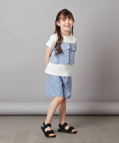 a.v.v(KID'S)(アー・ヴェ・ヴェキッズ)/[100－130]【2点セット】フリルトップス&ショートパンツセットアップ/img03