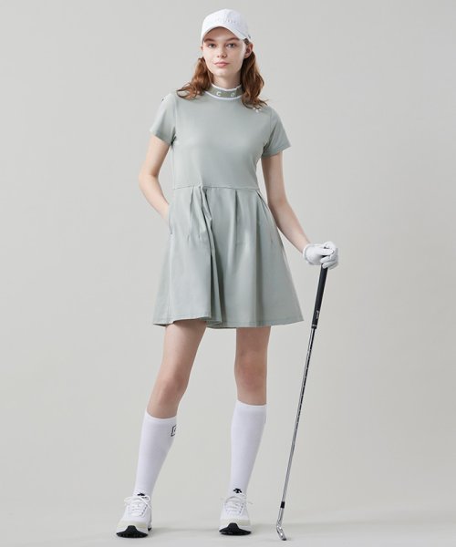 DESCENTE GOLF(デサントゴルフ)/モックネック天竺半袖プリーツワンピース/img09