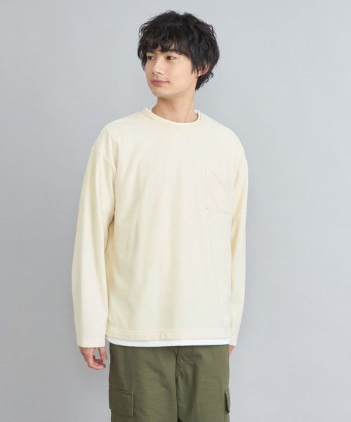 coen(coen)/コットンタッチワッフルフェイクレイヤードロングスリーブTシャツ/img09