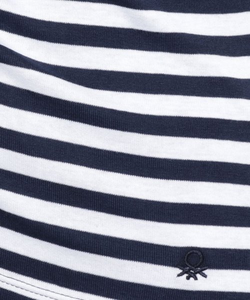 BENETTON (women)(ベネトン（レディース）)/ブランドロゴ刺繍入り先染めクルーネックボーダー半袖Tシャツ・カットソー/img18
