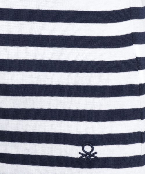 BENETTON (women)(ベネトン（レディース）)/ブランドロゴ刺繍入り先染めボートネック7分袖ボーダーTシャツ・カットソー/img18