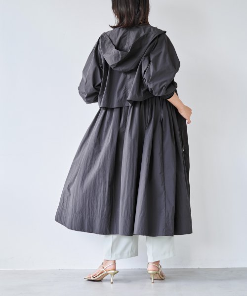 MICA&DEAL(マイカアンドディール)/waiste gather hooded long coat/img01