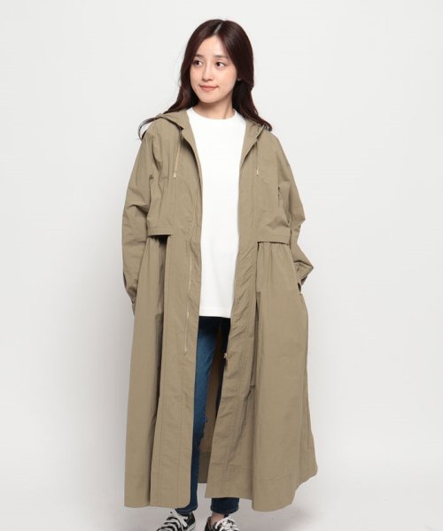 MICA&DEAL(マイカアンドディール)/waiste gather hooded long coat/img29