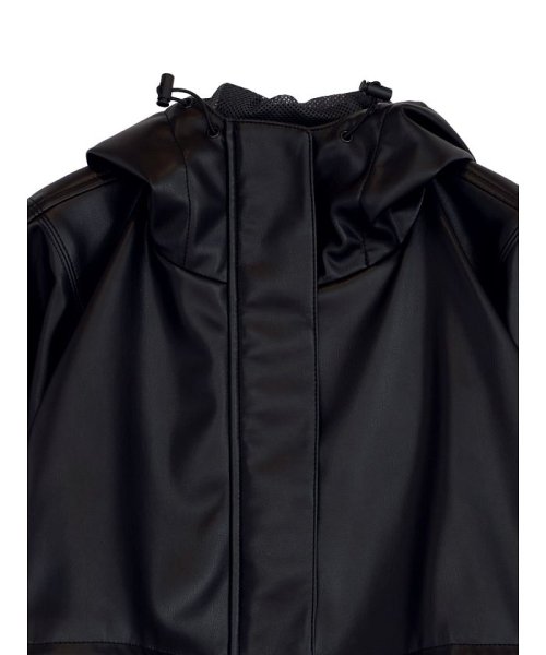 FAKE LEATHER SHORT ANORAK 