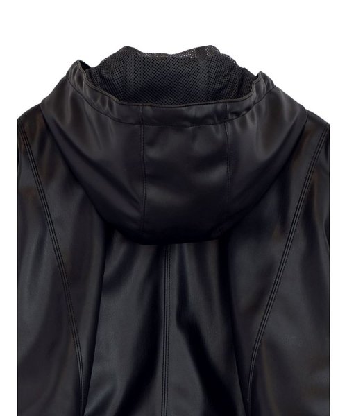 FAKE LEATHER SHORT ANORAK 