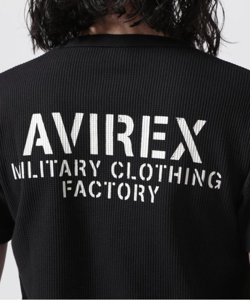 AVIREX(AVIREX)/《WEB&DEPOT限定》MINI WAFFLE V NECK T－SHIRT / ミニワッフル Vネック Tシャツ / AVIREX/img09