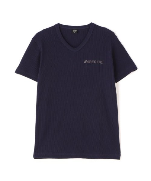 AVIREX(AVIREX)/《WEB&DEPOT限定》MINI WAFFLE V NECK T－SHIRT / ミニワッフル Vネック Tシャツ / AVIREX/img22