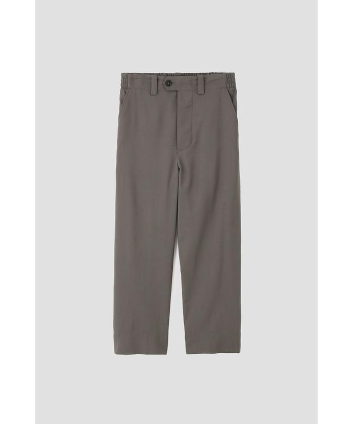 AMOMENTO ウールブレンド ワイドトラウザー L グレー AMOMENTO ウールブレンド ワイドトラウザー L グレー セール開催中