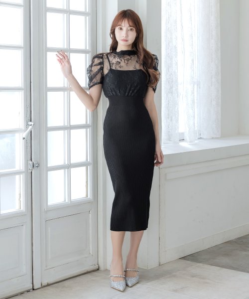 JULIA BOUTIQUE(ジュリアブティック)/レースドッキング半袖タイトニットワンピース[即納]24036/img12