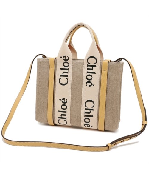 Chloe(クロエ)/クロエ トートバッグ ショルダーバッグ ウッディ スモール 2WAY ミニバッグ ベージュ イエロー レディース CHLOE CHC22AS397I26 746/img06