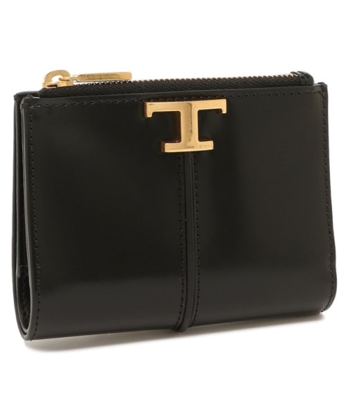 トッズ 二つ折り財布 Tタイムレス ロゴ ブラック レディース TODS XAWTSKBA200 KET B999 TODS トッズ 二つ折り財布 Tタイムレス ロゴ ブラック レディース XAWTSKBA200 KET