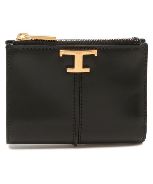 トッズ 二つ折り財布 Tタイムレス ロゴ ブラック レディース TODS XAWTSKBA200 KET B999 TODS トッズ 二つ折り財布 Tタイムレス ロゴ ブラック レディース XAWTSKBA200 KET