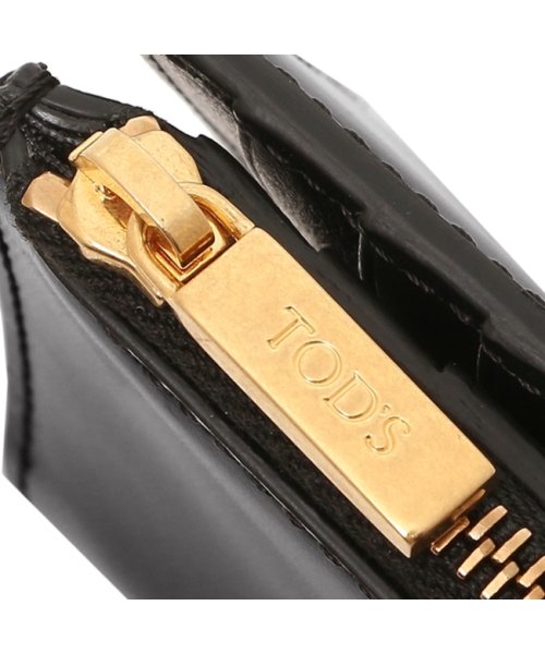 TODS(トッズ)/トッズ 二つ折り財布 Tタイムレス ロゴ ブラック レディース TODS XAWTSKBA200 KET B999/img08