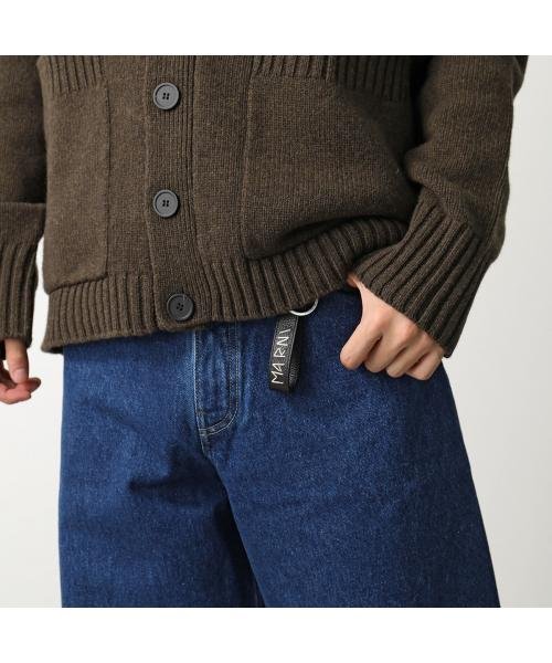 MARNI キーリング PCMI0018A2 P6533 レザー ロゴ刺繍 P6533 MARNI キーリング PCMI0018A2 レザー レタリングロゴ刺繍 PCMO0030A0