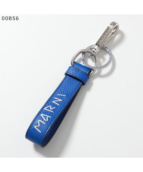MARNI キーリング PCMI0018A2 P6533 レザー ロゴ刺繍 P6533 MARNI キーリング PCMI0018A2 レザー レタリングロゴ刺繍 PCMO0030A0