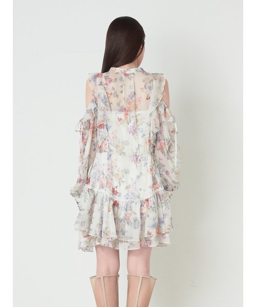 プリントフリルシフォンミニワンピース(505984905)｜阪急百貨店公式  