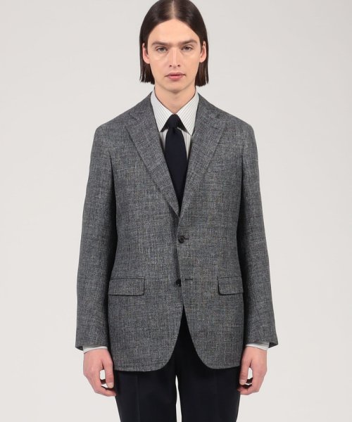 リネンウールコットン シングルブレステッド2Bジャケット 