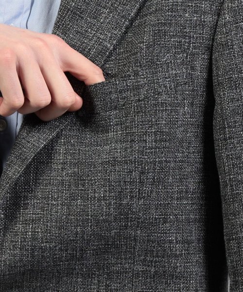 リネンウールコットン シングルブレステッド2Bジャケット 