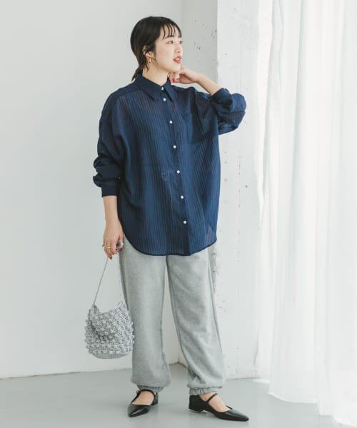 ITEMS URBANRESEARCH(アイテムズ アーバンリサーチ（レディース）)/シアーストライプビッグシャツ/img16