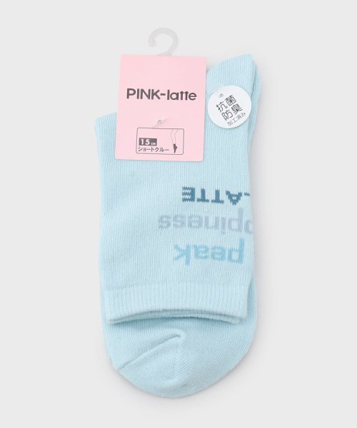 PINK-latte(ピンク　ラテ)/英字柄ショート丈ソックス/img01