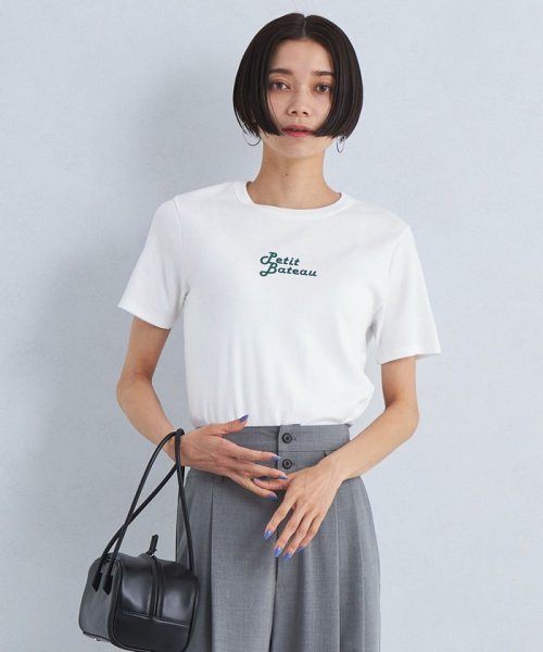 green label relaxing(グリーンレーベルリラクシング)/【別注】＜PETIT BATEAU＞フロント プリント ショートスリーブ Tシャツ/img01