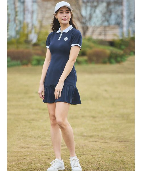 マーメイドプリーツポロワンピース セルフォードゴルフ CELFORD｜【CELFORD GOLF】マーメイドプリーツポロワンピース