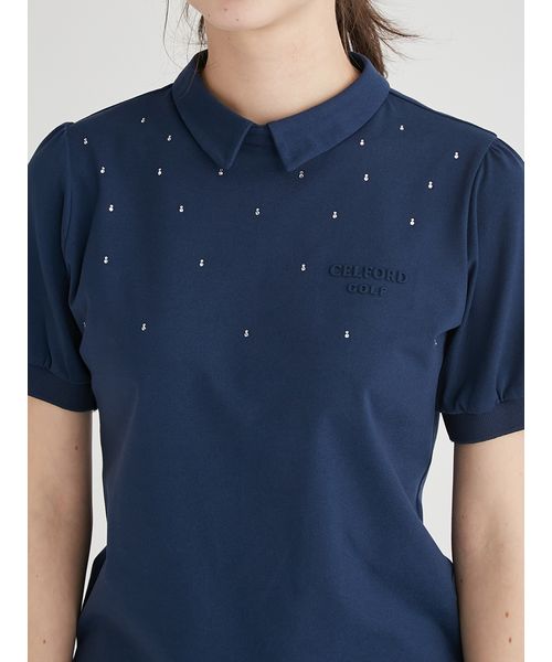 CELFORDGOLF セルフォードゴルフ　衿付きラインストーントップス CELFORD GOLF】衿付きラインストーントップス(505985404)｜阪急百貨店
