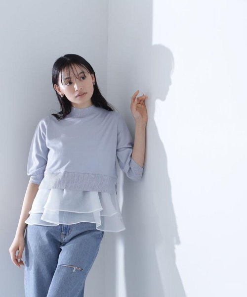 NATURAL BEAUTY BASIC(ナチュラルビューティーベーシック)/シアーフリルレイヤードスプリングニット　24SS/img37